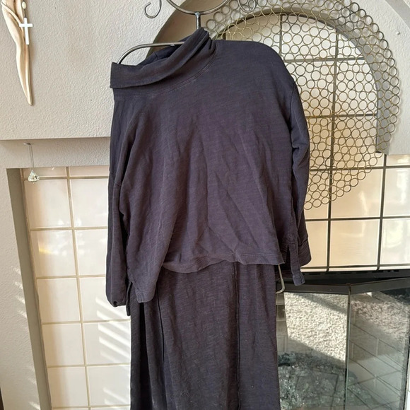 J.Crew Gray / black Vintage Fleece Cotton Terry Turtleneck Sz M - Picture 2 of 13